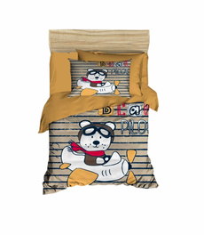 L'essentiel linge de maison Juego de funda nórdica PH115 - Mostaza, Blanco y Caqui